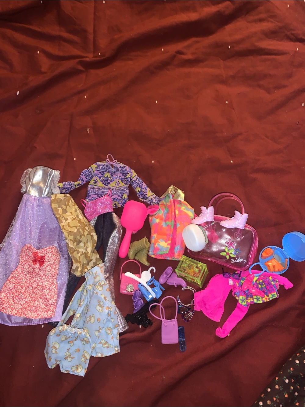 Barbie Outfit & Accessories Bundle - Pink, Purple, Blue